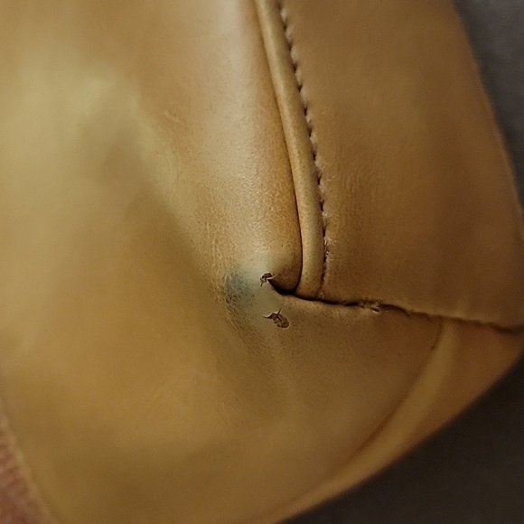 Vtg STONE MOUNTAIN Canvas Faux Leather Three Compartment Carpet Shoulder Bag - Picture 15 of 16